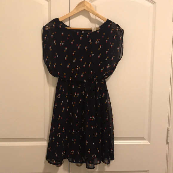 Fun & Flirt Dresses & Skirts - Navy Polka Dotted Dress